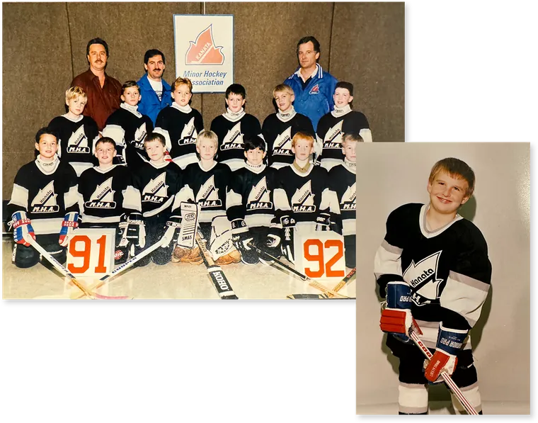 A youth hockey team photo from 1992