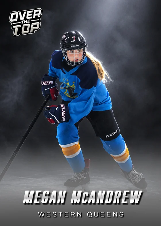 Tournament trading card of Megan McAndrew, Western Queens
